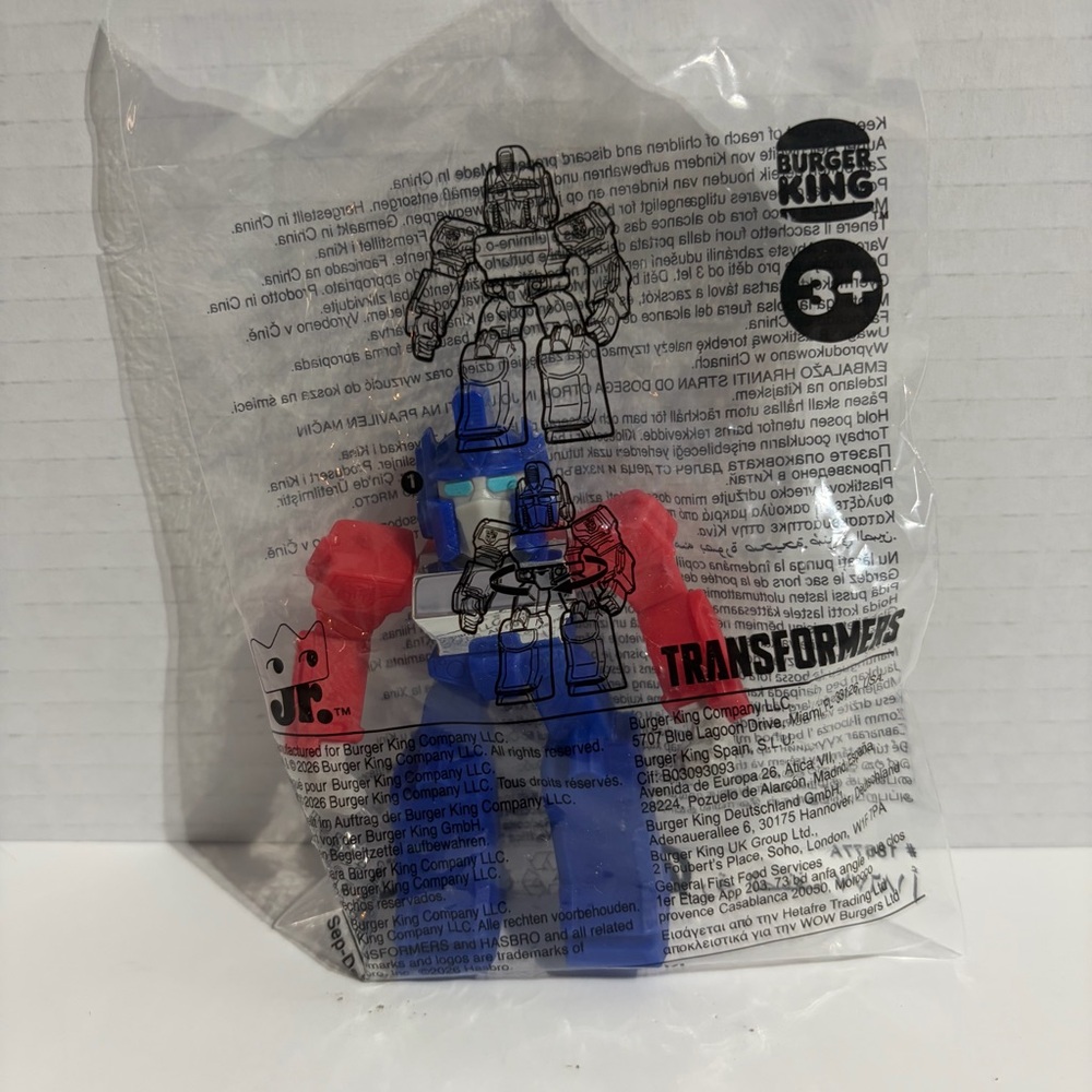 Optimus Prime Burger King Kids Toy 2026 Transformers Action Figure NEW Sealed